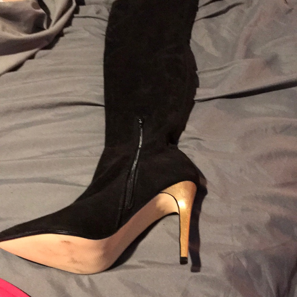 Knee high black sexy boots